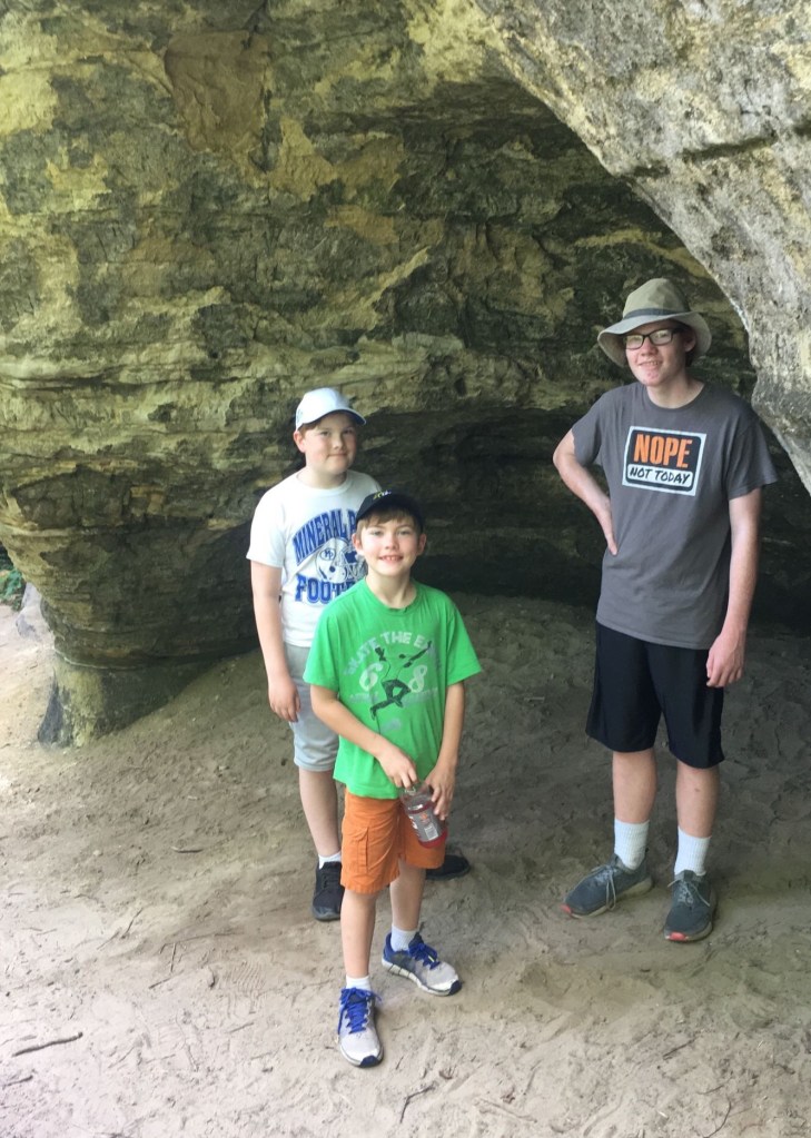 Hiking at Tower Hill State Park near Spring Green, WI