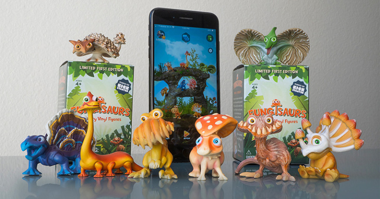 Fungisaurs Dino-mushroom hybrid toys & AR app